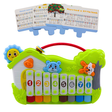 Musikaliskt Pianinko Skog Xylofon Kort med noter 5 st