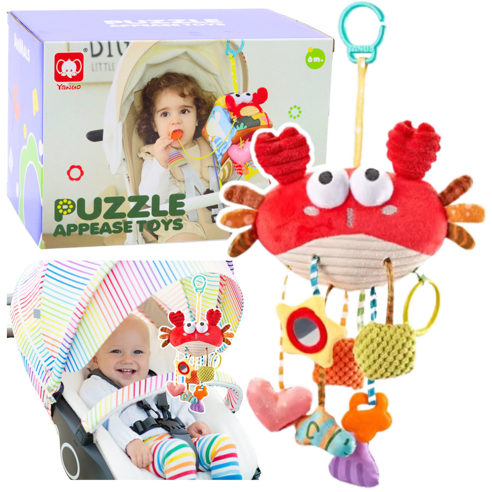 Zabawka Sensoryczna Zawieszka Do Łóżeczka Krab 9w1