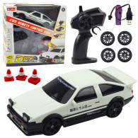 Bilmodell för drifting med utbytbara hjul, fjärrstyrd RC 4WD, vit