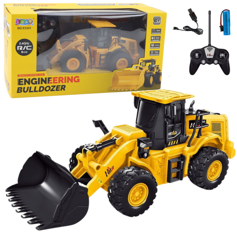Grävmaskin Bulldozer Fjärrstyrd RC 2.4G 6CH Gul