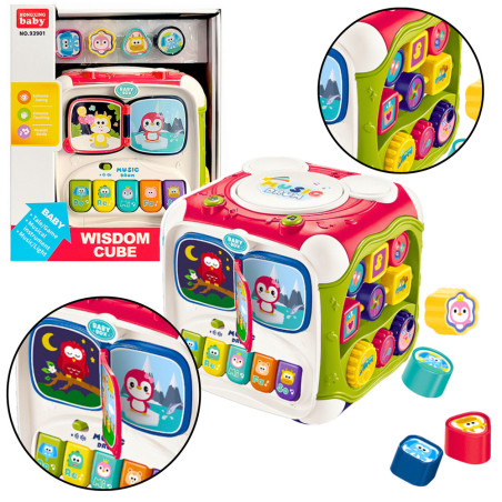 Stor Pedagogisk Multifunktionell Klosspiano Sorter Trumma