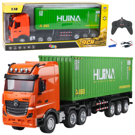 Lastbil med fjärrstyrd container RC Huina Grön 118