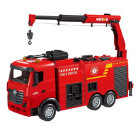 Brandbil med fjärrstyrd kran RC-ljus Vatten Huina 118