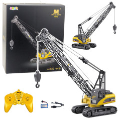 Bulldozerbandad Kran Fjärrstyrd RC Ljus Ljud Huina 114