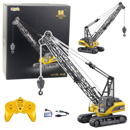 Bulldozerbandad Kran Fjärrstyrd RC Ljus Ljud Huina 114