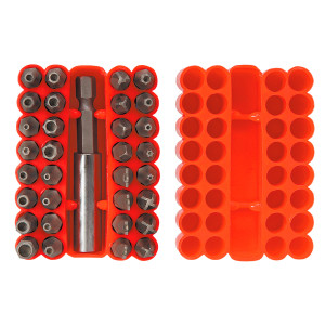 Bits set with handle, 33 pieces. 

Would you like help with anything else?