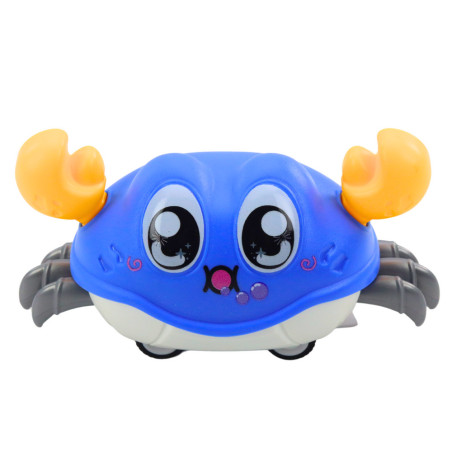 Interaktiv krab med dragmekanism som åker färgglatt.