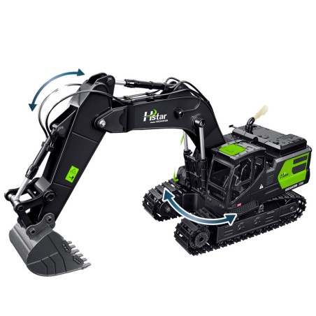 Bandgrävare Fjärrstyrd med Larvband 2.4G 11CH Svart