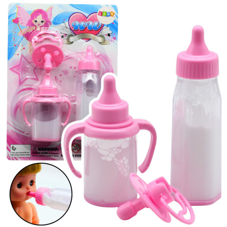 Set för spädbarn Docka Flaskor Försvinnande mjölk Napp