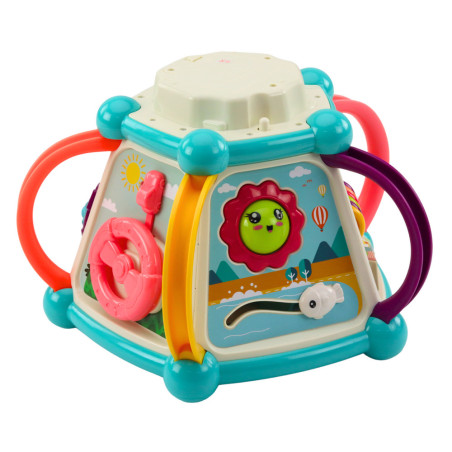 Multifunktionell Pedagogisk Kub Sorter 7-i-1 Ljus Ljud