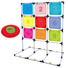Skicklighetsspel Frisbeekast till mål Hemträdgård