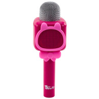 Trådlös Bluetooth-mikrofon för karaokeinspelning med röstförändring, rosa.