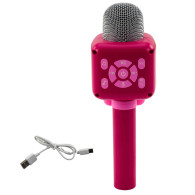 Trådlös Bluetooth-mikrofon för karaokeinspelning med röstförändring, rosa.