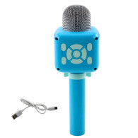 Trådlös Bluetooth karaoke-mikrofon med röstinspelning och röstförändring, blå.