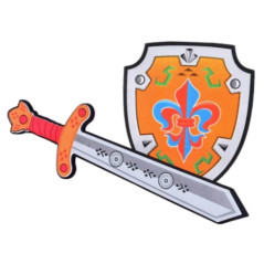 Riddarsats Sköld Svärd Skumma Emblem Lilja 2 delar