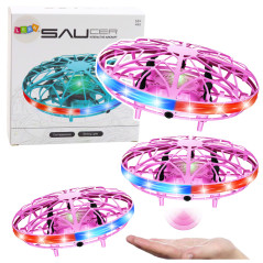 Drönare UFO Styrd med Hand RC LED-ljus Rosa