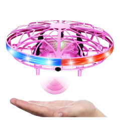 Drönare UFO Styrd med Hand RC LED-ljus Rosa
