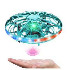 Drönare UFO Styrd med Handen RC LED-ljus Turkos