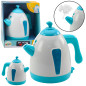Vattenkokare på batteri med ångljus och ljud Turkos
