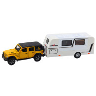 Set Offroad Campingbil Metall Drivljus Ljud Gul 132