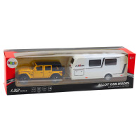 Set Offroad Campingbil Metall Drivljus Ljud Gul 132