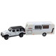 Set Offroad Campingbil Metall Ljusljud Vit 132