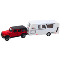 Set Offroad Campingbil Metall Ljusljud Röd 132