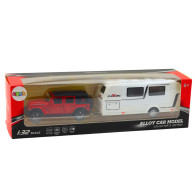 Set Offroad Campingbil Metall Ljusljud Röd 132