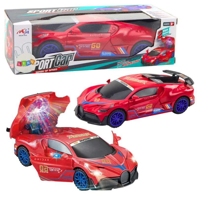 Bil Sport Hindrande Sensor Ball LED 360 Rotation Ljus Ljud Röd