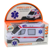 Ambulansbilen på batterier Ljus Ljud Vit