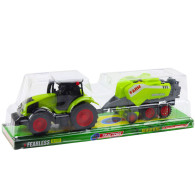 Set Traktor Traktor Jordpress för hösilage Grön