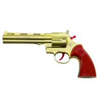 Revolver med kapsylpistol rekvisita skottljud guld