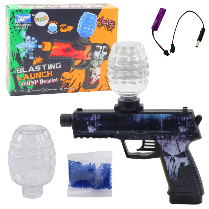 Automatpistol med vatten- och gelkulor - Skalle