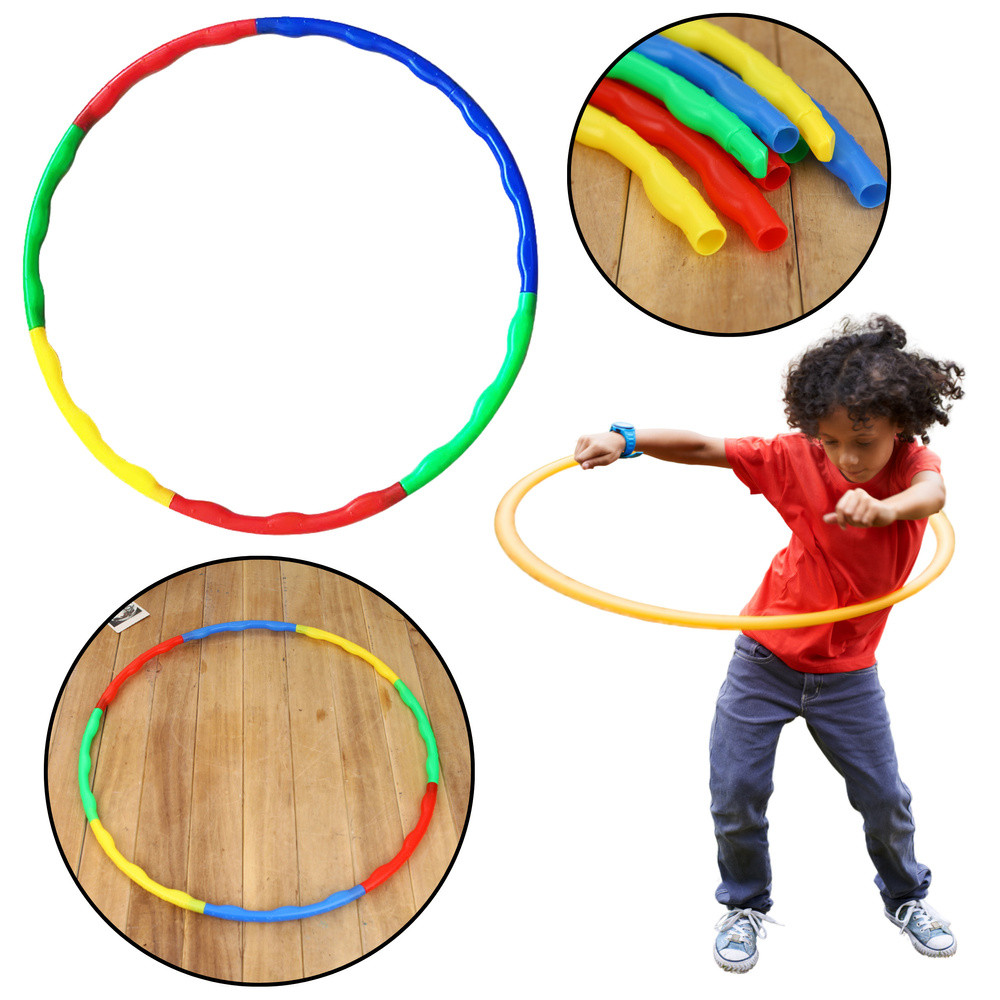 Hula Hop med utskjutande delar för träning och lek, fällbara, färgglada 8-pack. Hula Hop med utskjutande delar för träning och lek, fällbara, färgglada 8-pack.