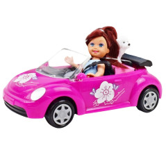 Set Mini Docka Bil Cabrio Hund