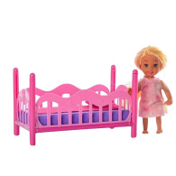 Set Liten Docka I Pyjamas Säng Rosa