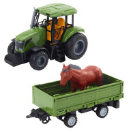Set Traktor med släpvagn och fjärrstyrd häst RC