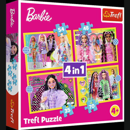 Pussel - 4-i-1 - Barbie Mattel, Barbie 34626 | HandlaSmidigt.se