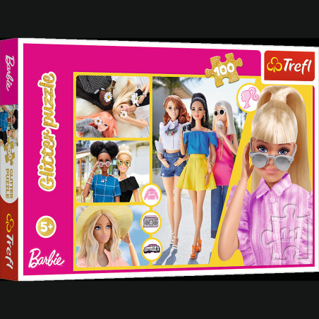 Pussel - 100 Glitter - Barbie med paljetter Trefl 14830 | HandlaSmidigt.se