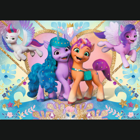 Pussel Glitter 100 bitar. My Little Pony Glittrande ponnyer Trefl 14831