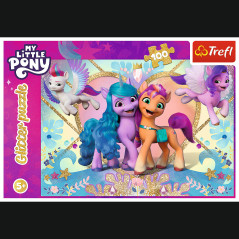 Pussel Glitter 100 bitar. My Little Pony Glittrande ponnyer Trefl 14831 | HandlaSmidigt.se