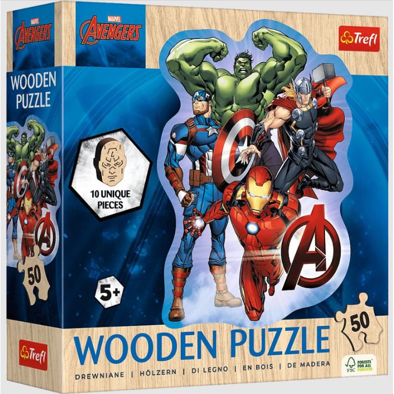 Pussel - 50 Träpussel - Avengers äventyr Trefl 20256