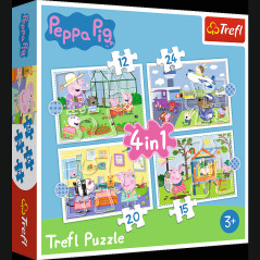 Pussel - 4 i 1 - Semesterminnen Peppa Gris Trefl 34359 | HandlaSmidigt.se