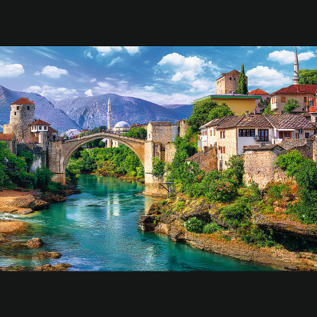 Pussel 500 delar. Gamla bron i Mostar, Bosnien och Hercegovina. Märke: Trefl 37333. 

Let me know if you need help with anything