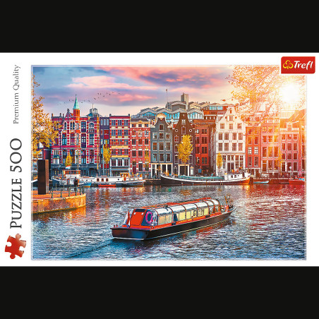 Pussel 500 delar. Amsterdam, Nederländerna. Trefl 37428.