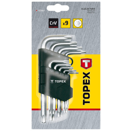 Torx-nycklar T10-T50, set med 9 stycken.