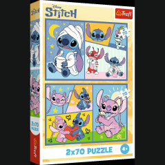 Pussel 2x70 med Stitch är aldrig tråkigt - Disney Lilo och Stitch Trefl 34444