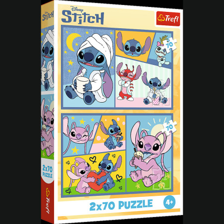 Pussel 2x70 med Stitch är aldrig tråkigt - Disney Lilo och Stitch Trefl 34444