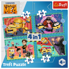 Pussel - 4i1 - Galna Minions Klöver 34648