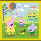 Pussel - 3-i-1 - Glada dagen med Peppy - Peppa Gris Trefl 34849